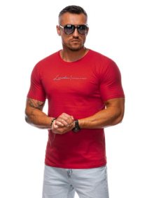 Pánské tričko s potiskem S2006 červené