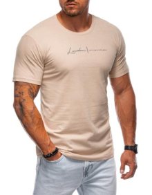 Pánské tričko s potiskem S2006 béžová