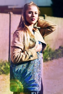 Bertoni Plátěná taška Sunny Blue Flower Multicolour