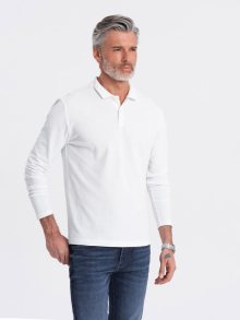 Ombre Clothing Bavlněná základní bílá polokošile V1 OM-POBL-0114