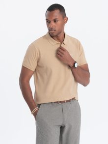Ombre Clothing Jednoduchá béžová polokošile S1374