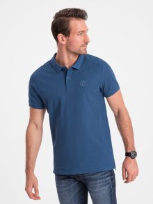 Ombre Clothing Jednoduchá tmavě modrá polokošile S1374