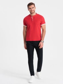 Ombre Clothing Pohodlná trendy červená polokošile V2 TSCT-0156