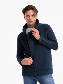 Ombre Clothing Trendy tmavě modrá mikina  s ozdobnými zipy LONDON B1362