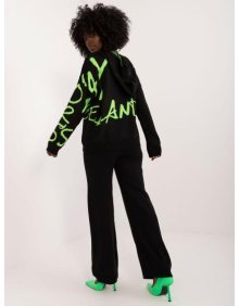 Dámský komplet svetrový černo-zelený 