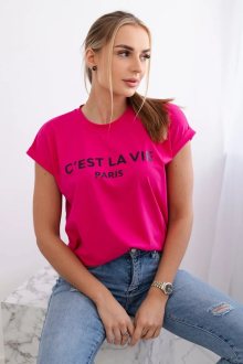 Bavlněná halenka C\'est La Vie Paris fuchsiová
