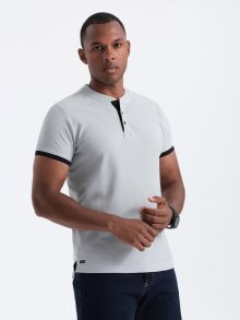Ombre Clothing Pohodlná trendy šedá polokošile V10 TSCT-0156