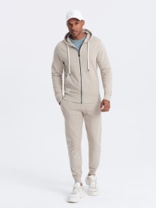 Ombre Clothing Tepláková popelavá souprava (mikina na zip+tepláky) V1-Z82