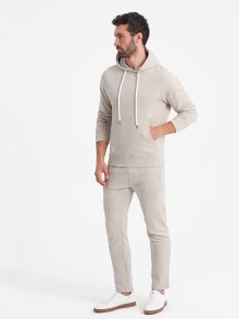 Ombre Clothing Tepláková světle šedá souprava (mikina+tepláky) V1-Z80