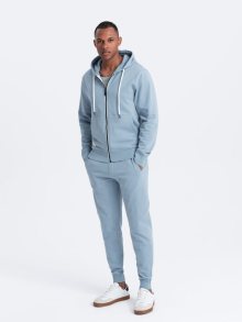 Ombre Clothing Tepláková světle modrá souprava (mikina na zip+tepláky) V7-Z82