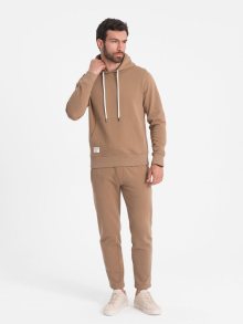 Ombre Clothing Tepláková hnědá souprava (mikina+tepláky) V2-Z80