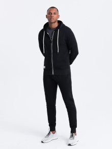 Ombre Clothing Tepláková černá souprava (mikina na zip+tepláky) V5-Z82
