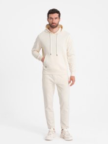 Ombre Clothing Tepláková krémová souprava (mikina+tepláky) V11-Z80