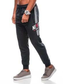 OTHER Grafitové sportovní tepláky s trendy nápisem P1498