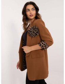 Dámská bunda bez knoflíků světle hnědá 