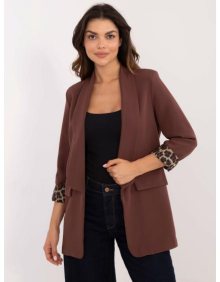 Dámská bunda s dlouhými rukávy hnědá  