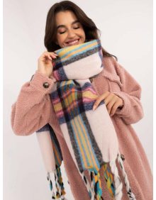 Dámská šála kostkovaná světle růžová  