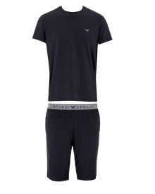 Pánské šortkové pyžamo Emporio Armani 111573 4F720 černé | černá | XL