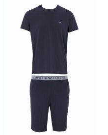 Pánské šortkové pyžamo Emporio Armani 111573 4F720 modré | modrá | L