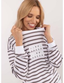 Dámská halenka s potiskem hnědobílá 