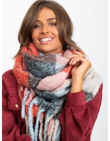 Dámská šála s třásněmi EMILEE korálová a růžová 