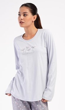 Dámské pyžamo dlouhé nadměrné Vienetta Secret Petra | šedá | 4XL