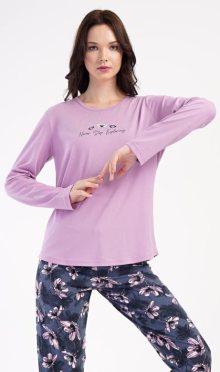 Dámské pyžamo dlouhé Vienetta Secret Violetta | fialová | 4XL