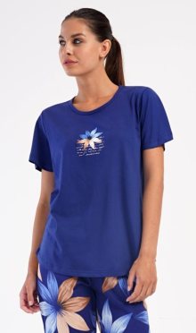 Dámské pyžamo kapri Vienetta Secret Sára | tmavě modrá | XXL