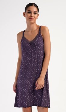 Dámská noční košile na ramínka Vienetta Secret Valentýna | tmavě šedá | 3XL