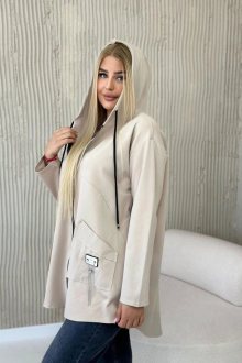 Punto Milano zimní mikina s kapucí tmavě béžová