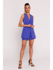 M776 Sako bez rukávů s jedním knoflíkem - světle fialové EU S