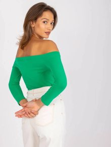 Zelená dámská bavlněná halenka s odhalenými rameny (4692) odstíny zelené S (36)