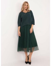 Světle růžová elegantní souprava se svetrem
