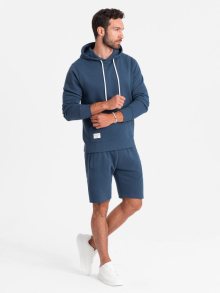 Ombre Clothing Tepláková tmavě modrá souprava (mikina+kraťasy) V4-Z75