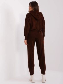 Tmavě hnědý látkový dvoudílný komplet (2211) odcienie brązu ONE SIZE