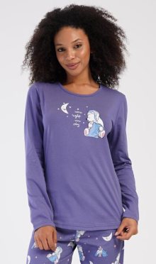 Dámské pyžamo dlouhé Vienetta Secret Good night | modrošedá | S