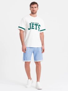 Ombre Clothing Melírované světle modré kraťasy V1 SRSK-0116