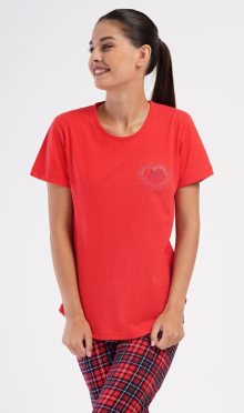 Dámské pyžamo kapri Vienetta Secret Kateřina | červená | M