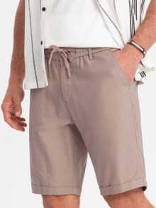 Ombre Clothing Základní světle hnědé chinos kraťasy V3 SRCS-0131