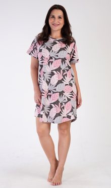 Dámská noční košile s krátkým rukávem Evita lososová 1XL