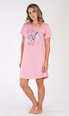 Dámská noční košile s krátkým rukávem Butterfly šedá S