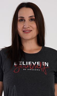 Dámská noční košile s krátkým rukávem Katka antracitová 1XL