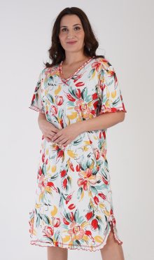 Dámská noční košile s krátkým rukávem Alex lososová 1XL