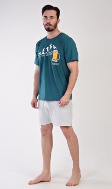 Pánské pyžamo šortky Filip tmavě zelená M