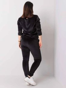 Černá dámská velurová plus size souprava (6085) odstíny černé 46