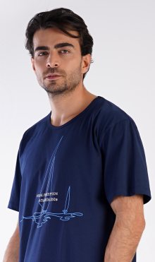 Pánská noční košile s krátkým rukávem Regata tmavě modrá L