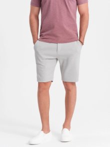 Ombre Clothing Světle šedé chinos kraťasy V5 SRCS-0127