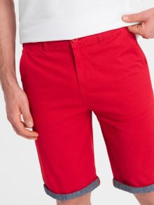 Ombre Clothing Červené chinos kraťasy s lemem V1 W421