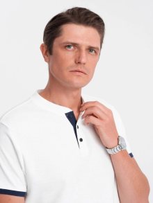 Ombre Clothing Pohodlná trendy bílá polokošile V1 TSCT-0156