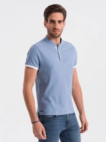 Ombre Clothing Pohodlná trendy modrá polokošile V3 TSCT-0156